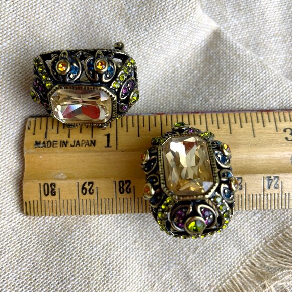 Heidi Daus crystal statement earrings - post pierced - Picture 7 of 7